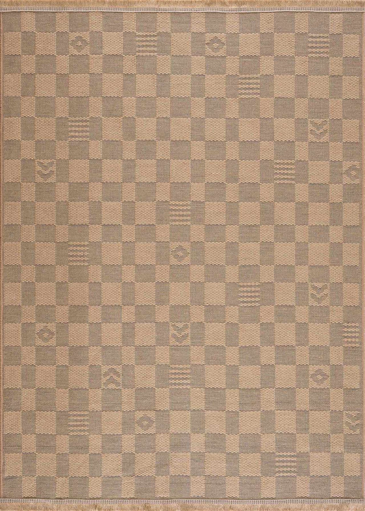 Nairi checkered washable jute rug from Boutique Rugs in beige and taupe on Tampa Home & Garden Store