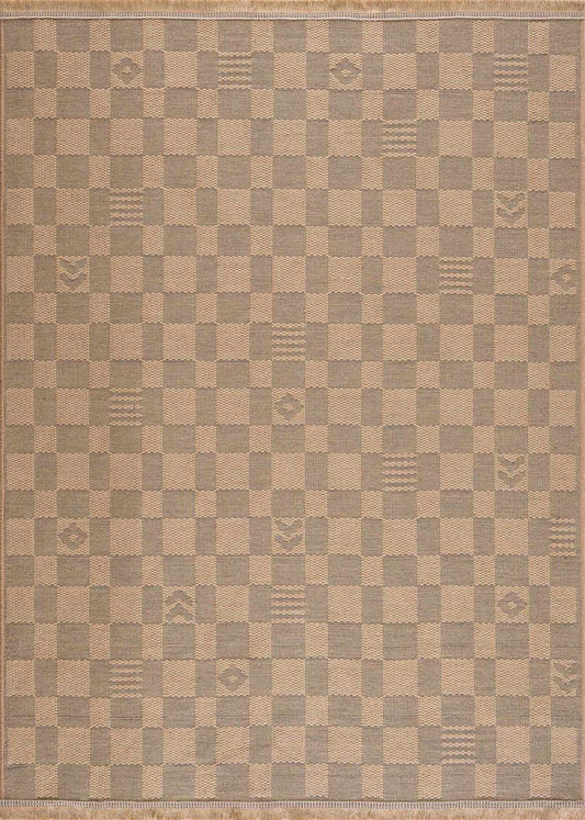 Nairi checkered washable jute rug from Boutique Rugs in beige and taupe on Tampa Home & Garden Store