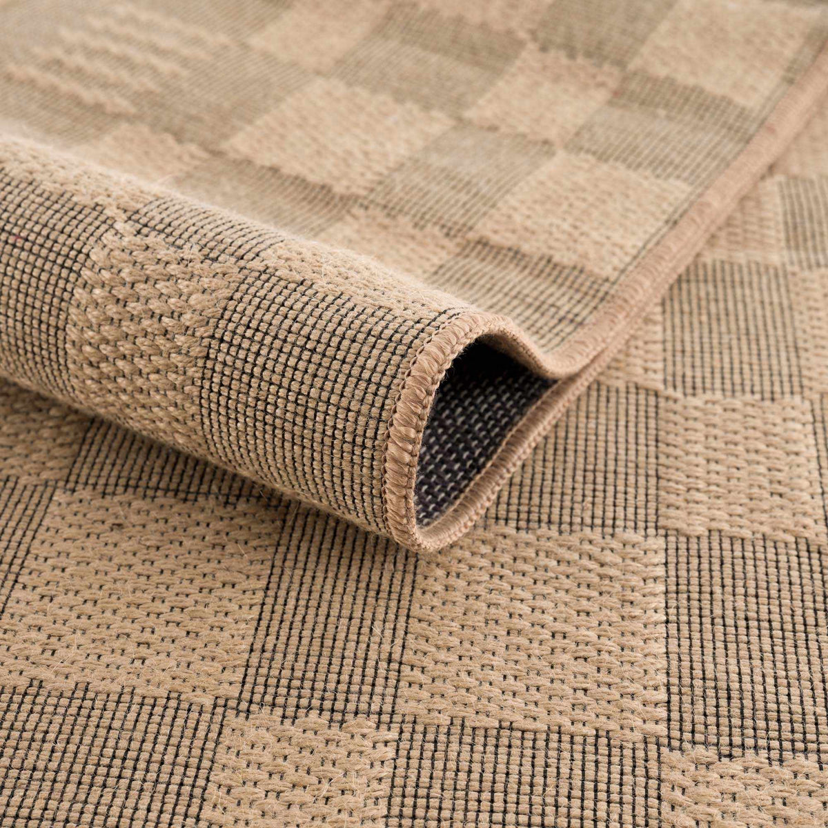 Nairi Checkered Washable Jute Rug, beige & brown woven jute, Boutique Rugs on Tampa Home & Garden Store