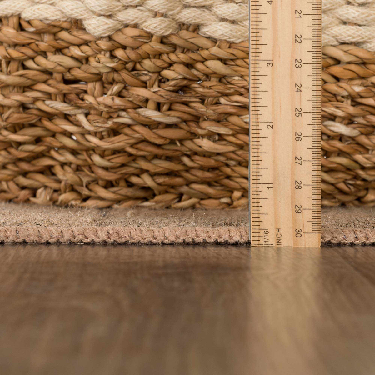 Nairi Checkered Washable Jute Rug in braided jute with a checkered pattern Boutique Rugs on Tampa Home & Garden Store