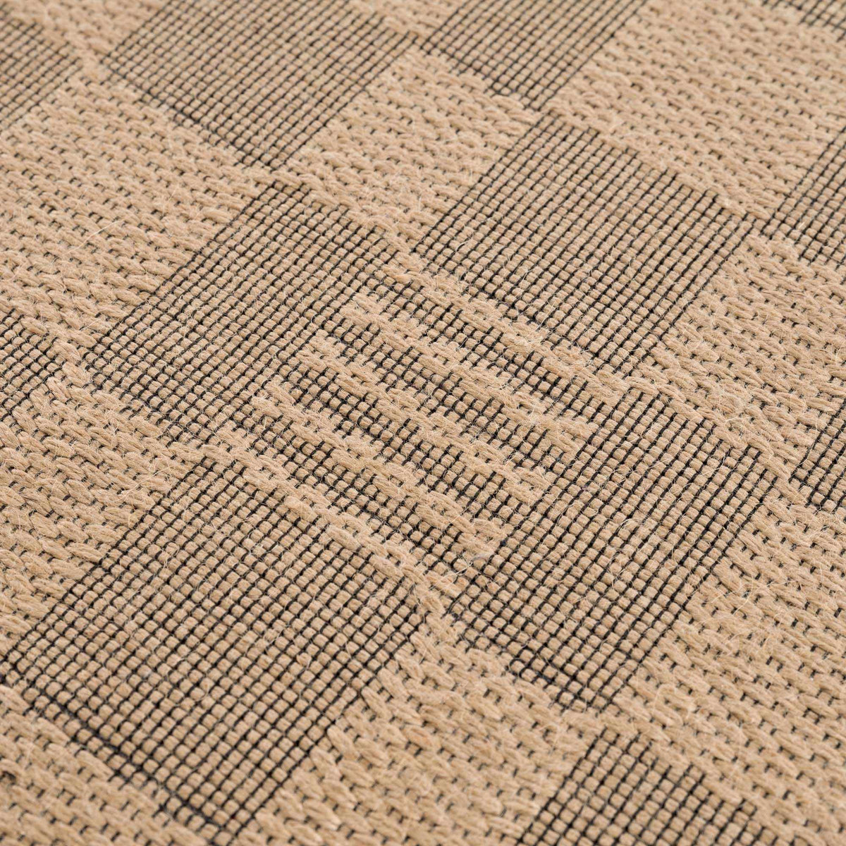 Nairi Checkered Washable Jute Rug beige and black woven pattern Boutique Rugs on Tampa Home & Garden Store