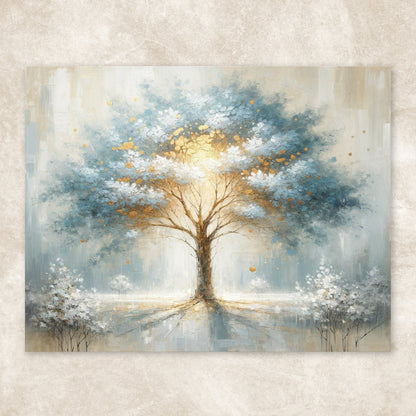 Canvas Print Mystic Tree Tailored Canvases bare tree with sky and gold accents on canvas on Tampa Home & Garden Store