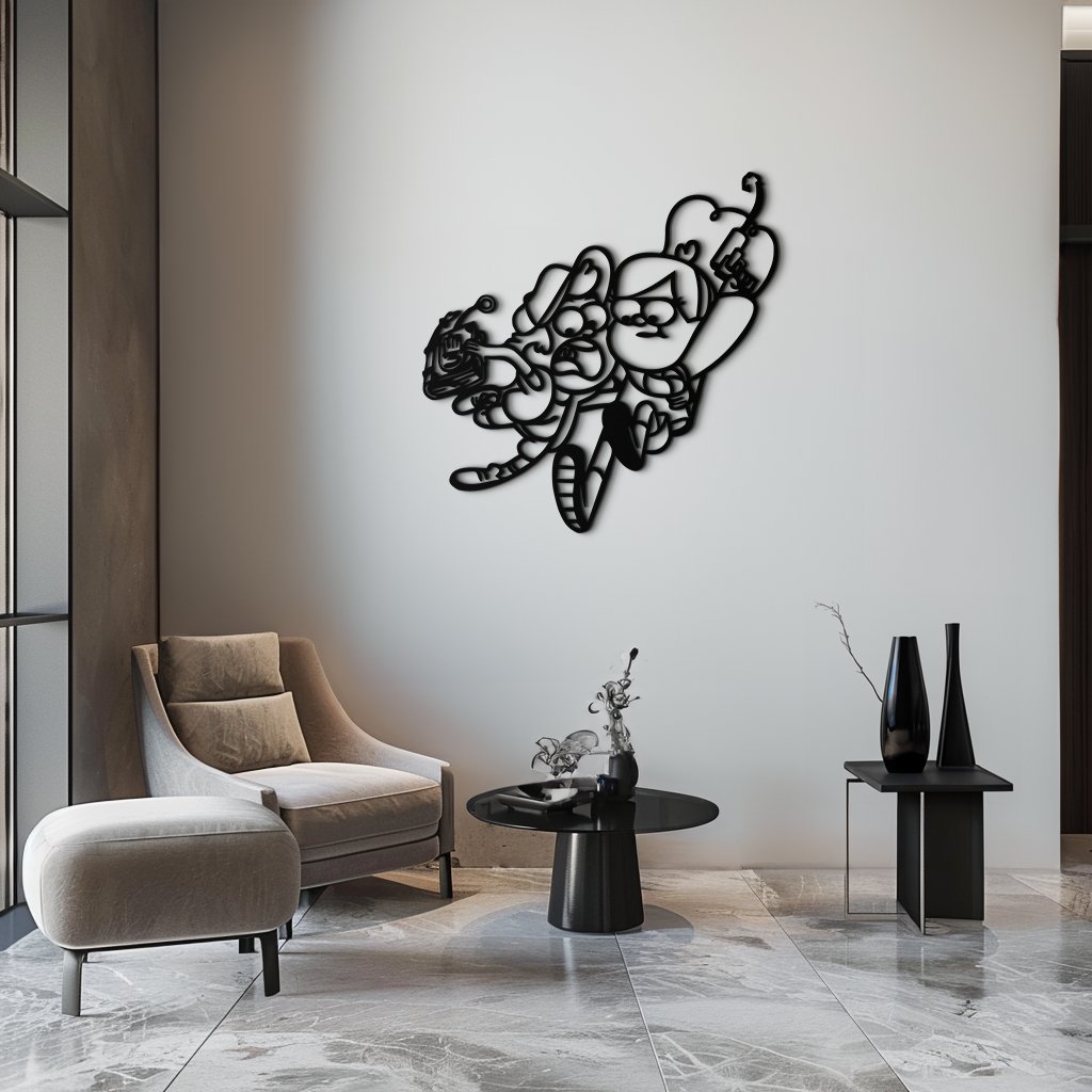 Mabel & Dipper Pines Metal Wall Art – Gravity Falls-Inspired Silhouette for Fans- KAF661 - Tampa Home & Garden Store