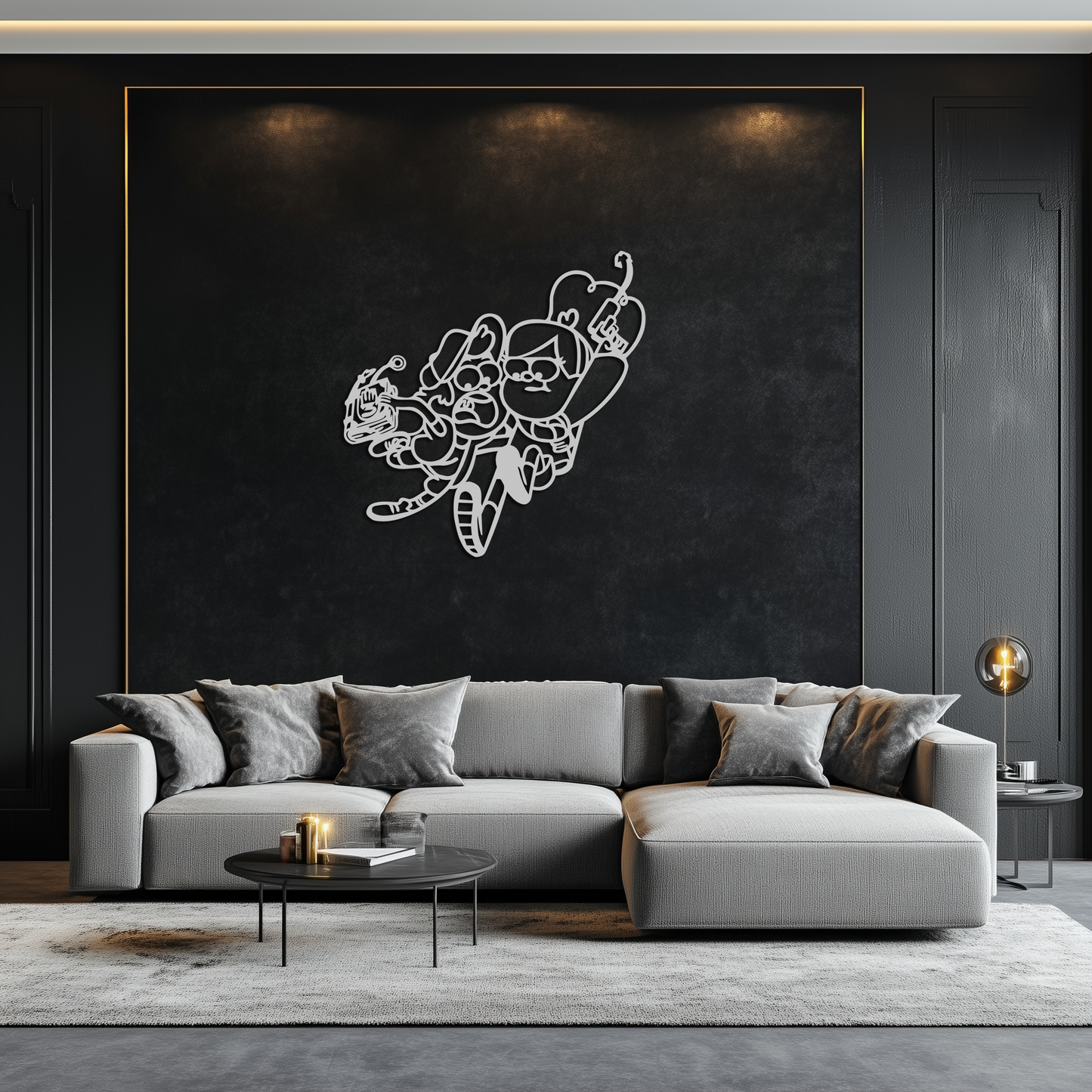 Mabel & Dipper Pines Metal Wall Art – Gravity Falls-Inspired Silhouette for Fans- KAF661 - Tampa Home & Garden Store