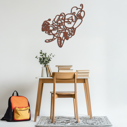 Mabel & Dipper Pines Metal Wall Art – Gravity Falls-Inspired Silhouette for Fans- KAF661 - Tampa Home & Garden Store