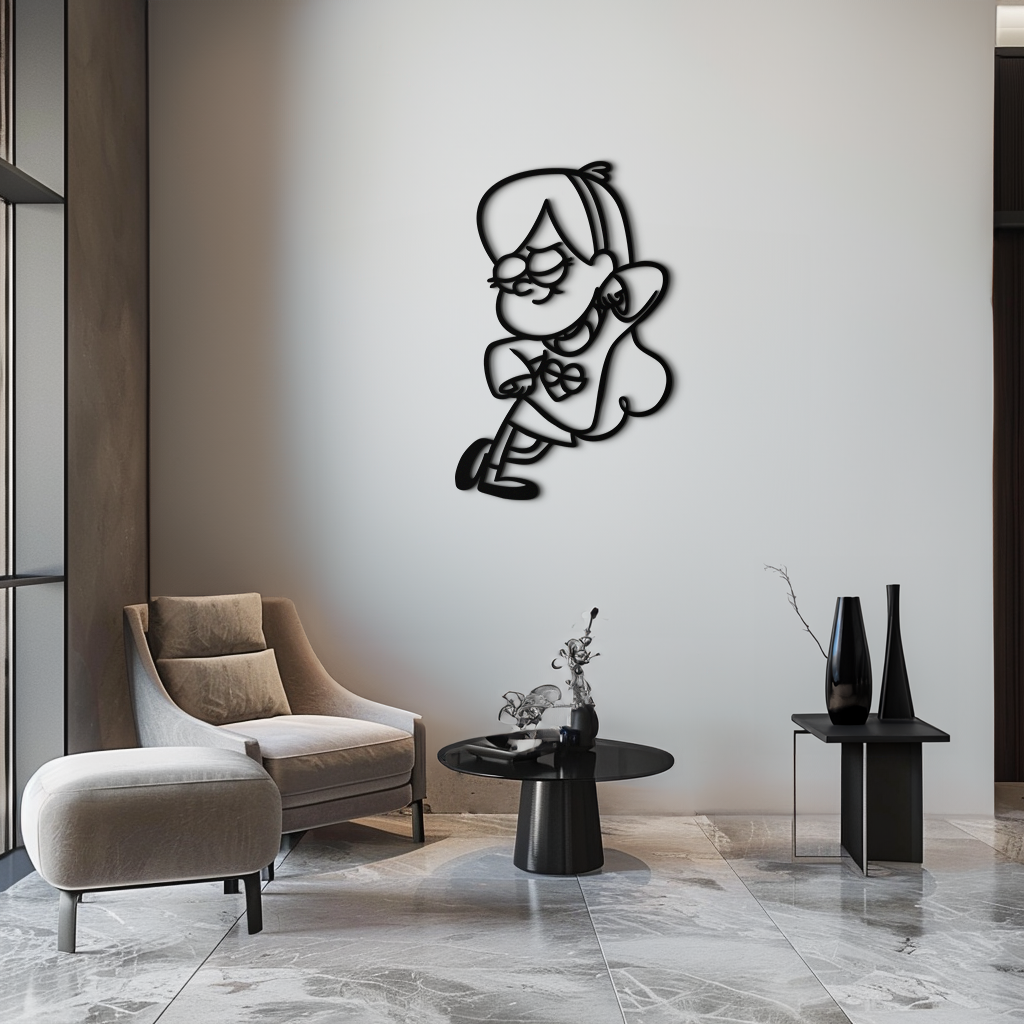 Mabel Pines Metal Wall Art – Gravity Falls-Inspired Playful Silhouette for Fans- KAF655 - Tampa Home & Garden Store