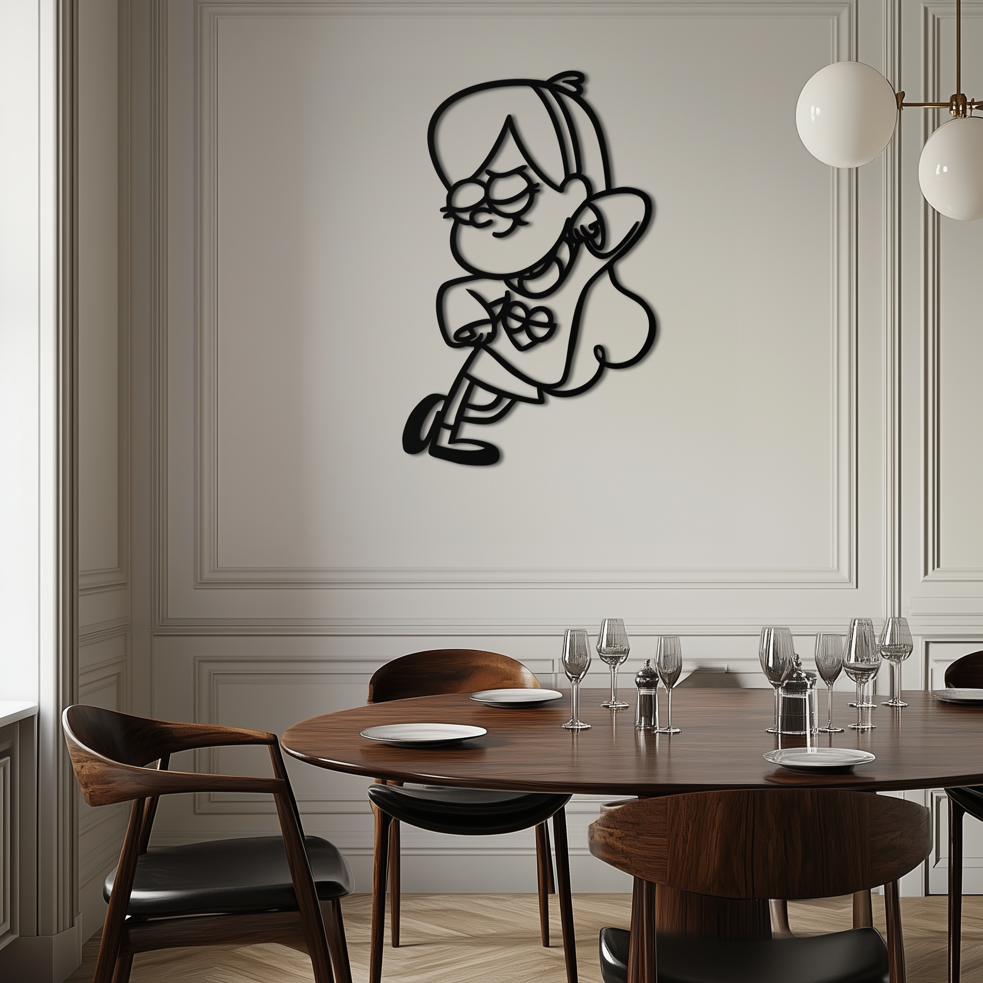 Mabel Pines Metal Wall Art – Gravity Falls-Inspired Playful Silhouette for Fans- KAF655 - Tampa Home & Garden Store