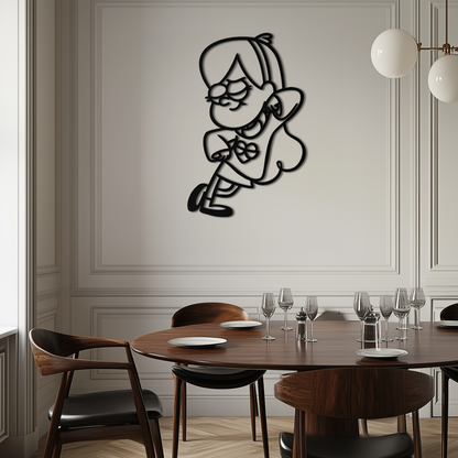 Mabel Pines Metal Wall Art – Gravity Falls-Inspired Playful Silhouette for Fans- KAF655 - Tampa Home & Garden Store