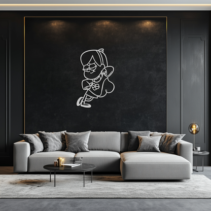 Mabel Pines Metal Wall Art – Gravity Falls-Inspired Playful Silhouette for Fans- KAF655 - Tampa Home & Garden Store