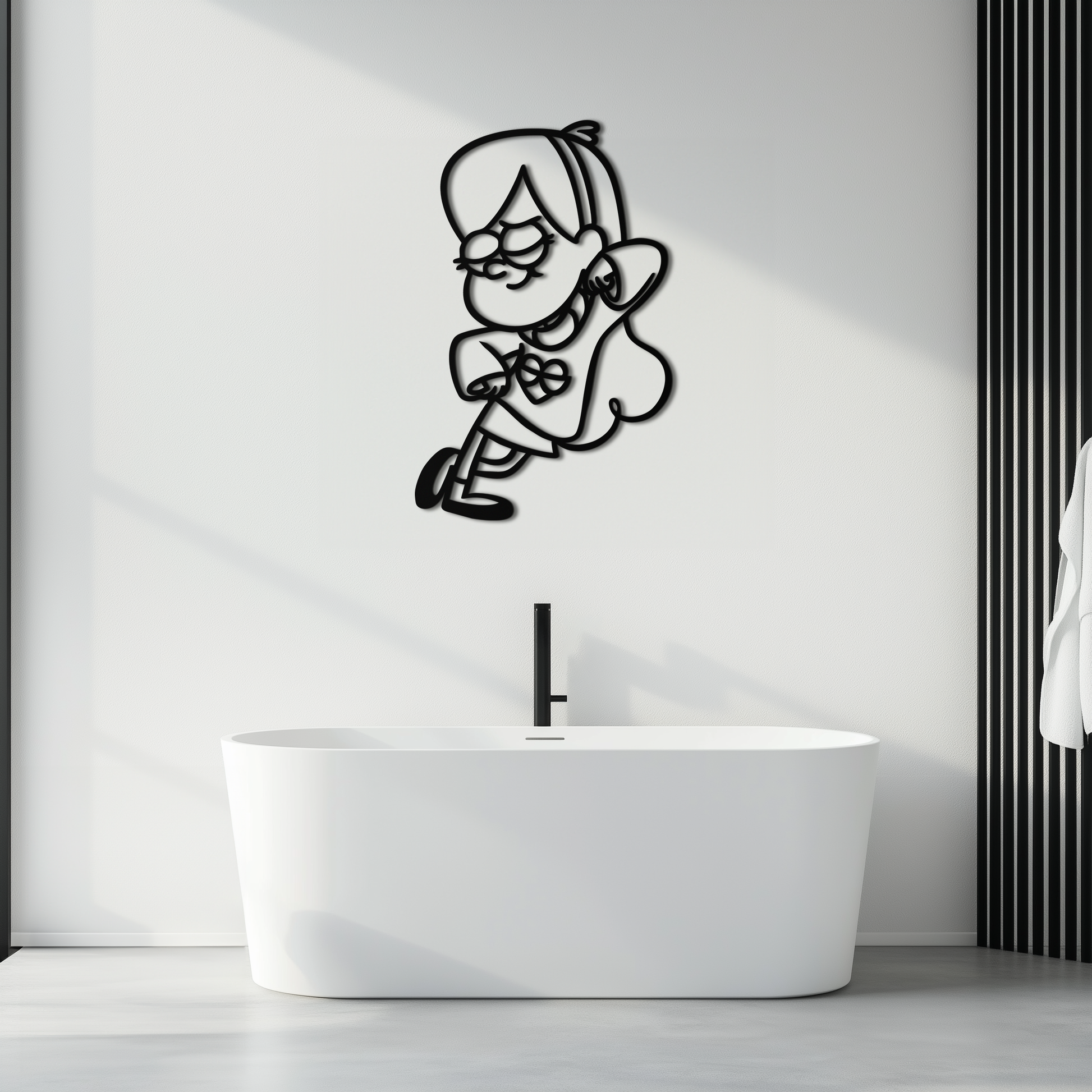 Mabel Pines Metal Wall Art – Gravity Falls-Inspired Playful Silhouette for Fans- KAF655 - Tampa Home & Garden Store
