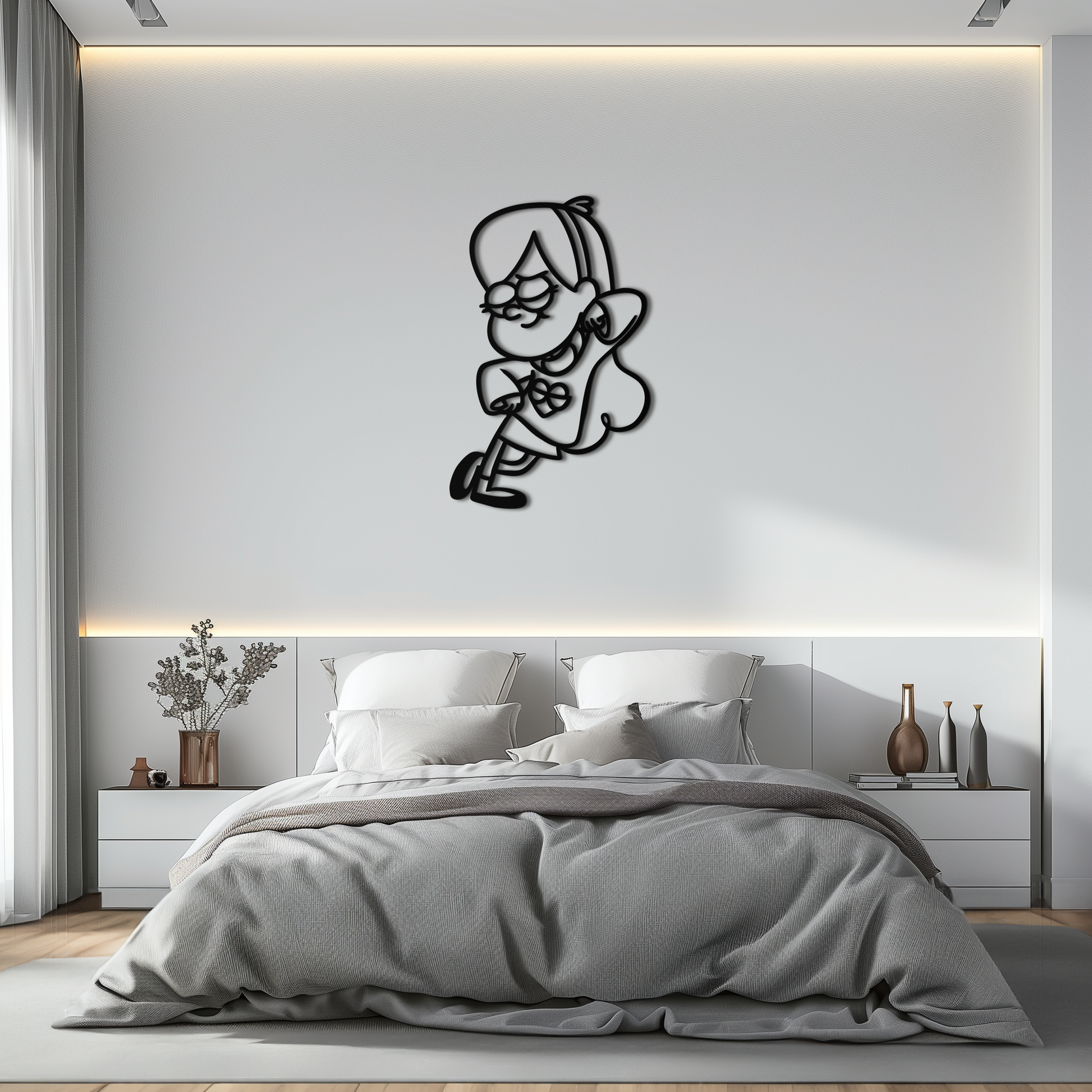 Mabel Pines Metal Wall Art – Gravity Falls-Inspired Playful Silhouette for Fans- KAF655 - Tampa Home & Garden Store
