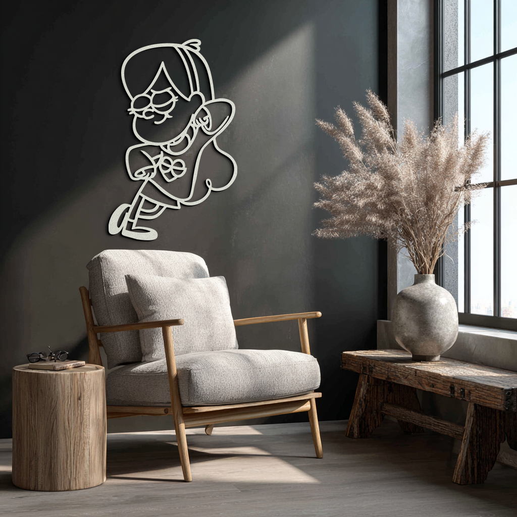 Mabel Pines Metal Wall Art – Gravity Falls-Inspired Playful Silhouette for Fans- KAF655 - Tampa Home & Garden Store