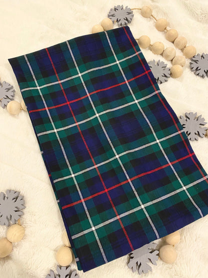 MacKenzie Tartan - Navy Blue, Green, Black, Red, White, Plaid Flannel Scarf - Tampa Home & Garden Store