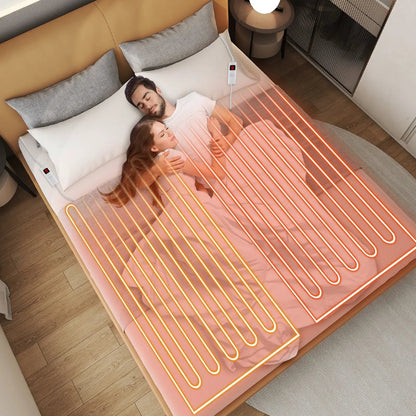 Electric Heated Mattress Pad Dual Controllers