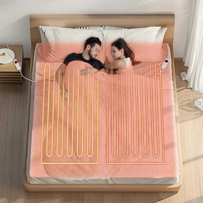 Electric Heated Mattress Pad Dual Controllers