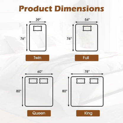 Electric Heated Mattress Pad Dual Controllers
