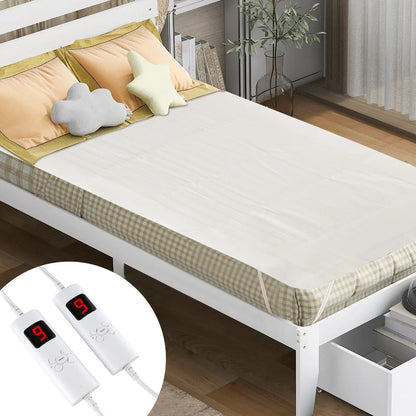 Electric Heated Mattress Pad Dual Controllers