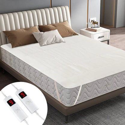 Electric Heated Mattress Pad Dual Controllers