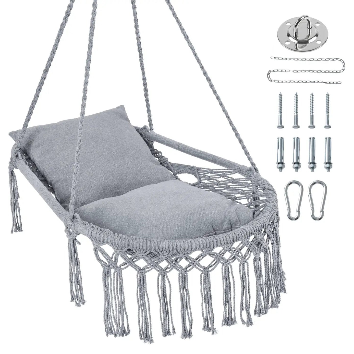 Macrame Swing Chair Hammock Chair with Cushions