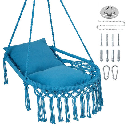 Macrame Swing Chair Hammock Chair with Cushions