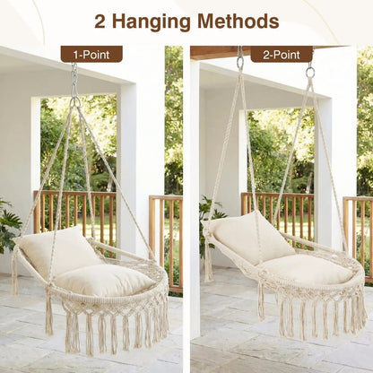 Macrame Swing Chair Hammock Chair with Cushions