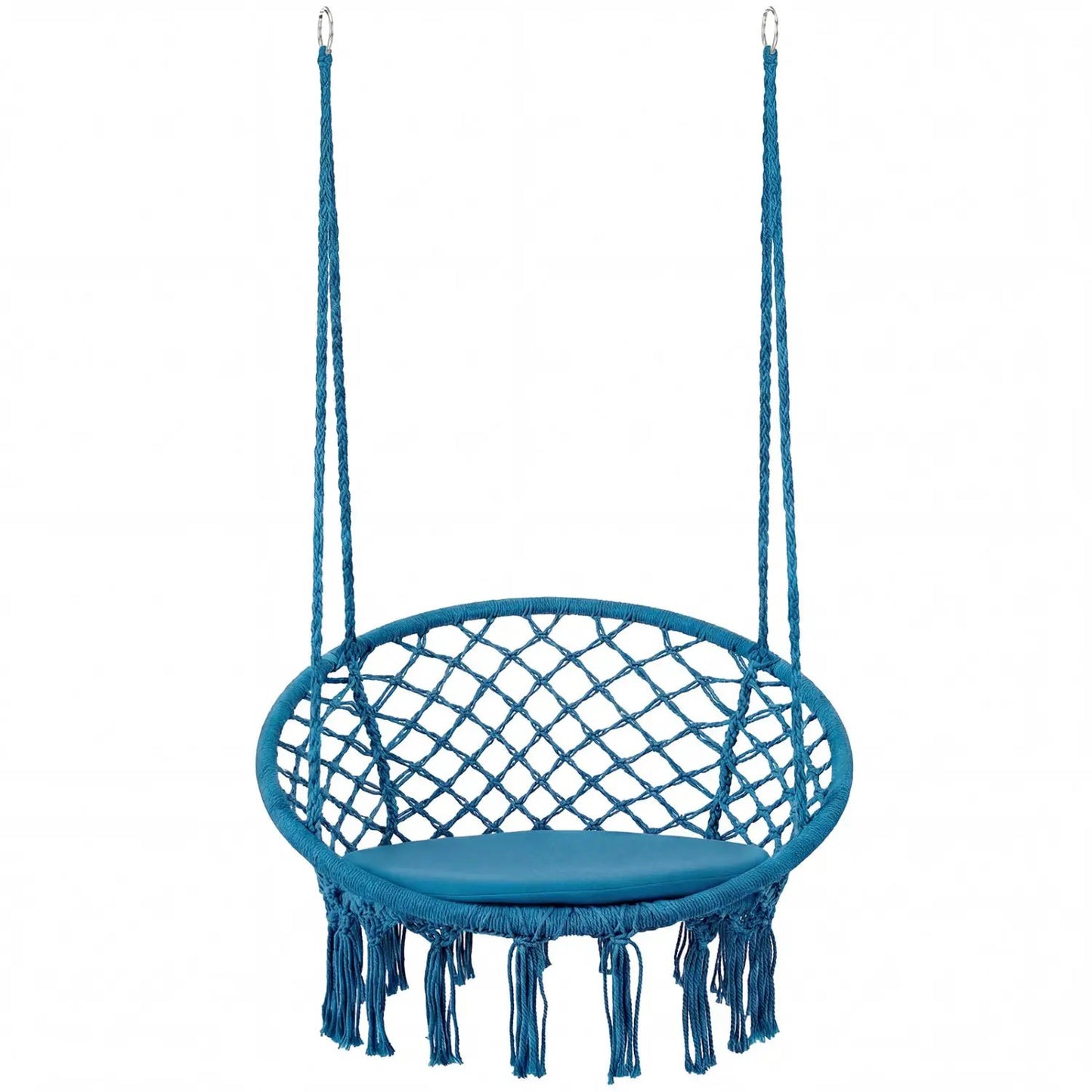 Macrame Swing Chair With Round Seat Cushion
