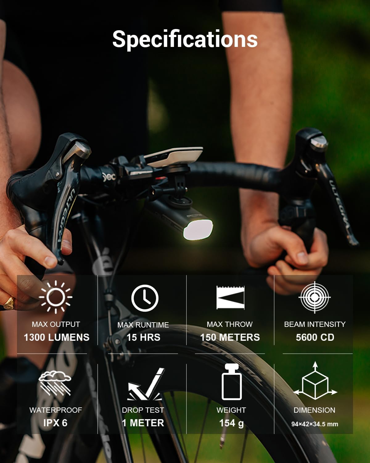 Magicshine EVO 1300 Bike Light with Remote Control, 1300 Lumens Waterproof Bicycle Headlight, USB-C Rechargeable Front Light for Night Riding - Tampa Home & Garden Store
