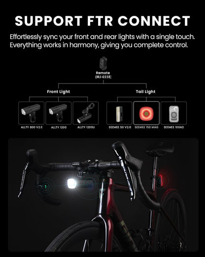 Magicshine SEEMEE 150 MAG Magnetic Rear Bike Lights,USB-C Rechargeable FTR LightSync Control Technology, IPX6 Waterproof Safety Rear Bicycle Lights, Best Bike Lights for Night Riding - Tampa Home & Garden Store