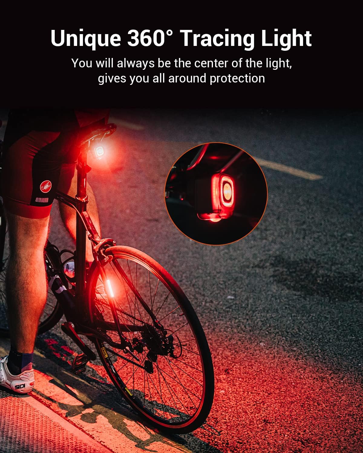 Magicshine SEEMEE 200 Rechargeable Bike Tail Lights,200 Lumens Max Output,360° Visibility Bicycle Lights, Smart Brake Sensor IPX6 Waterproof Rear Bike Lights 5 Modes for Road Urban Cyclists - Tampa Home & Garden Store