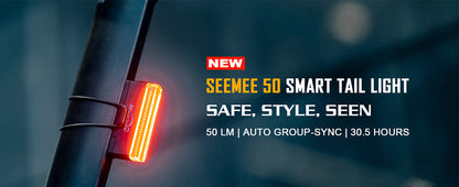 Magicshine Tail Light SEEMEE 50 V2.0, Rear Bike Light with USB C Rechargeable, 50 Lumen IPX6 Waterproof Bicycle Tail Lights for Night Riding, Smart Cycling Safety Bike Taillights - Tampa Home & Garden Store