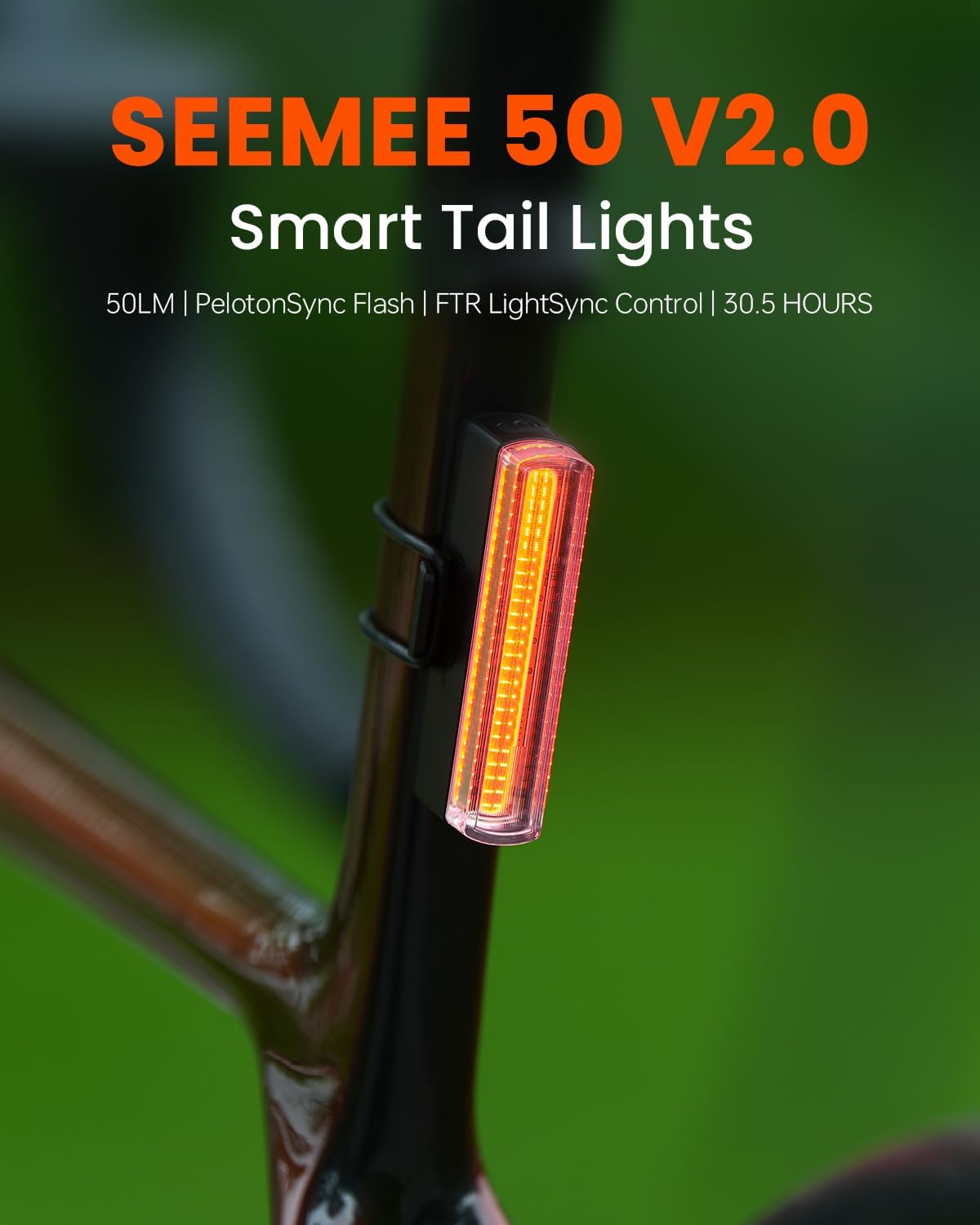 Magicshine Tail Light SEEMEE 50 V2.0, Rear Bike Light with USB C Rechargeable, 50 Lumen IPX6 Waterproof Bicycle Tail Lights for Night Riding, Smart Cycling Safety Bike Taillights - Tampa Home & Garden Store