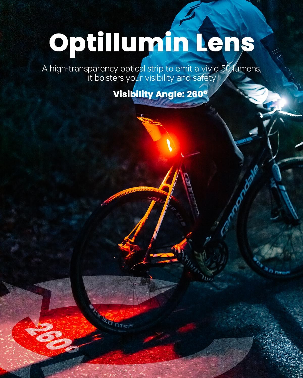 Magicshine Tail Light SEEMEE 50 V2.0, Rear Bike Light with USB C Rechargeable, 50 Lumen IPX6 Waterproof Bicycle Tail Lights for Night Riding, Smart Cycling Safety Bike Taillights - Tampa Home & Garden Store