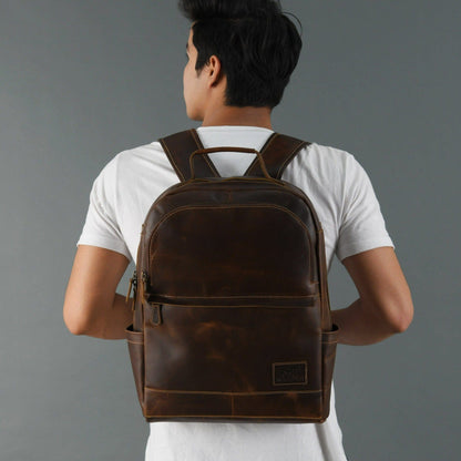 MaheTri Cambridge Unisex Buffalo Leather Backpack - Tampa Home & Garden Store