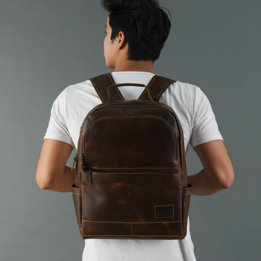 MaheTri Cambridge Unisex Buffalo Leather Backpack - Tampa Home & Garden Store
