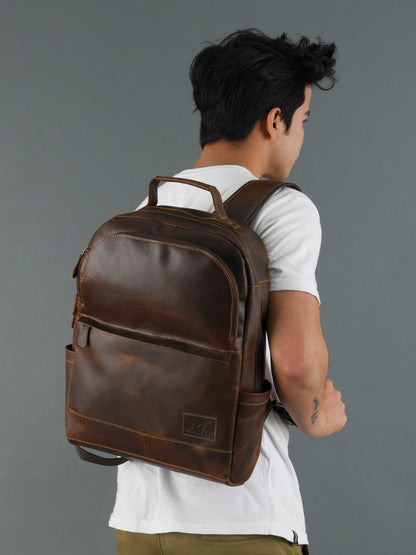 MaheTri Cambridge Unisex Buffalo Leather Backpack - Tampa Home & Garden Store