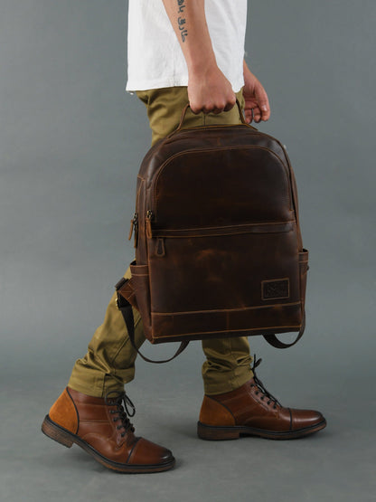 MaheTri Cambridge Unisex Buffalo Leather Backpack - Tampa Home & Garden Store