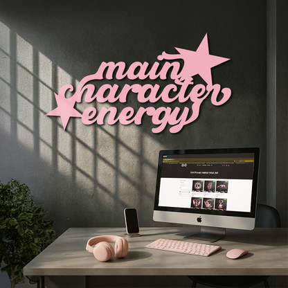 Main Character Energy Metal Wall Art – Bold Motivational Quote Sign - KAFGP098 - Tampa Home & Garden Store