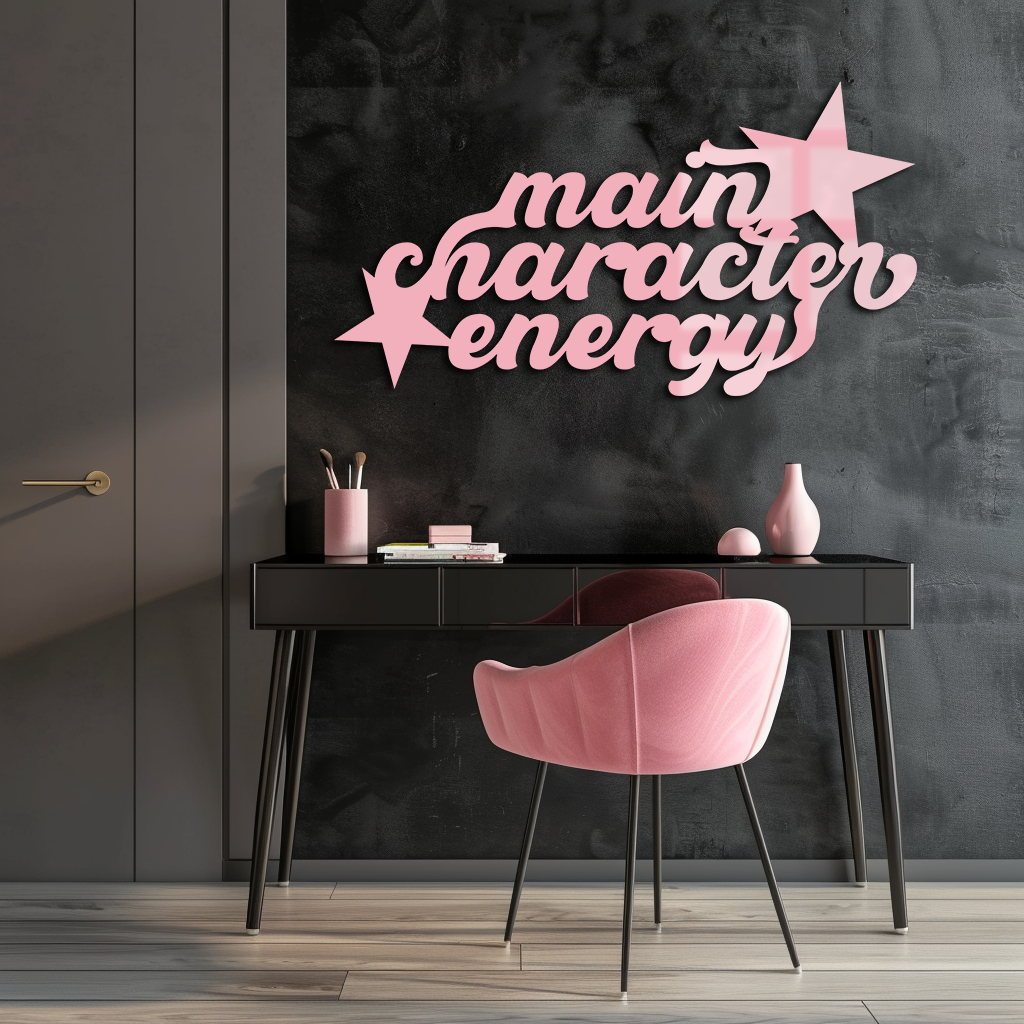 Main Character Energy Metal Wall Art – Bold Motivational Quote Sign - KAFGP098 - Tampa Home & Garden Store