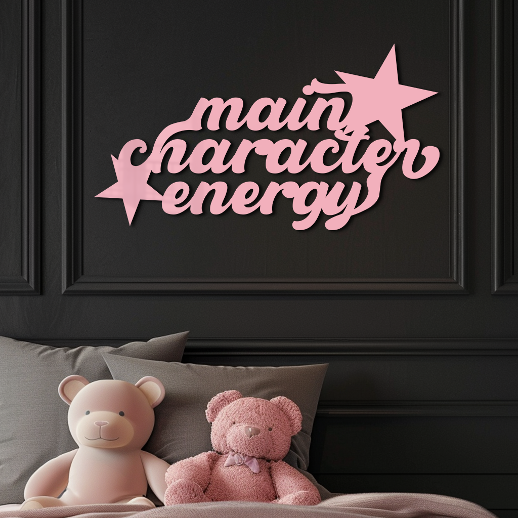 Main Character Energy Metal Wall Art – Bold Motivational Quote Sign - KAFGP098 - Tampa Home & Garden Store