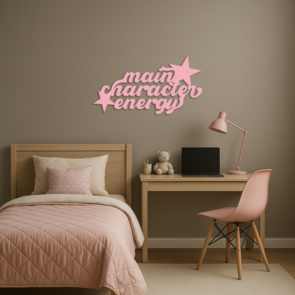 Main Character Energy Metal Wall Art – Bold Motivational Quote Sign - KAFGP098 - Tampa Home & Garden Store