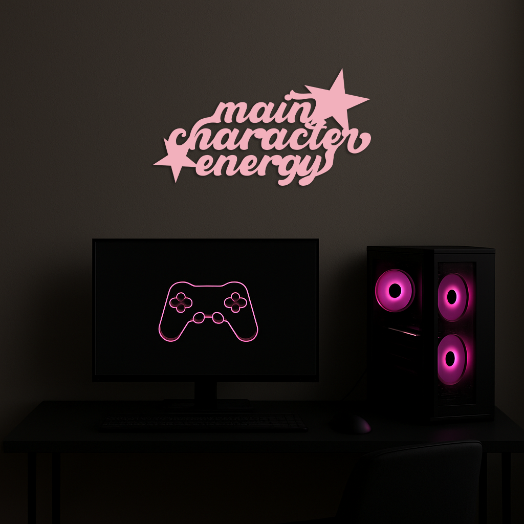 Main Character Energy Metal Wall Art – Bold Motivational Quote Sign - KAFGP098 - Tampa Home & Garden Store