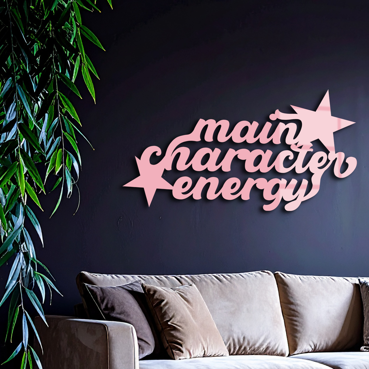 Main Character Energy Metal Wall Art – Bold Motivational Quote Sign - KAFGP098 - Tampa Home & Garden Store