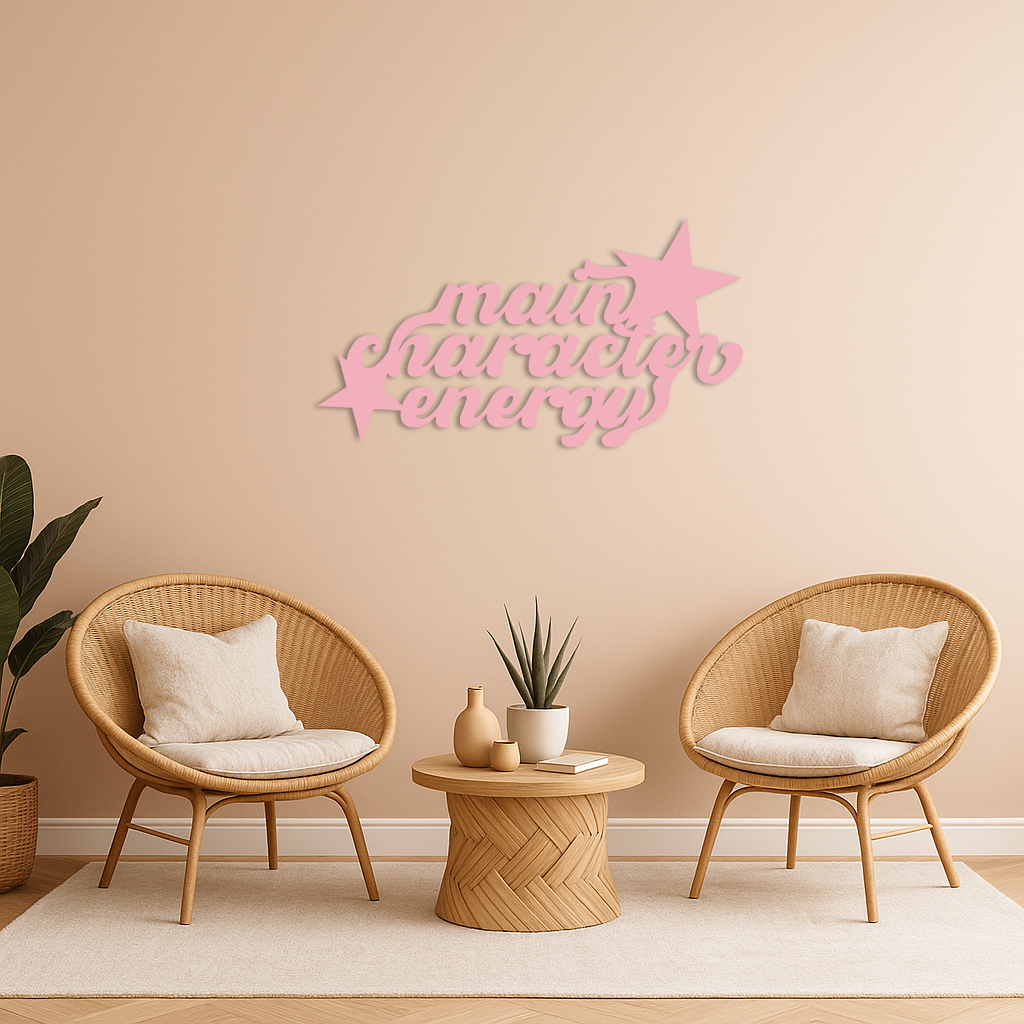 Main Character Energy Metal Wall Art – Bold Motivational Quote Sign - KAFGP098 - Tampa Home & Garden Store