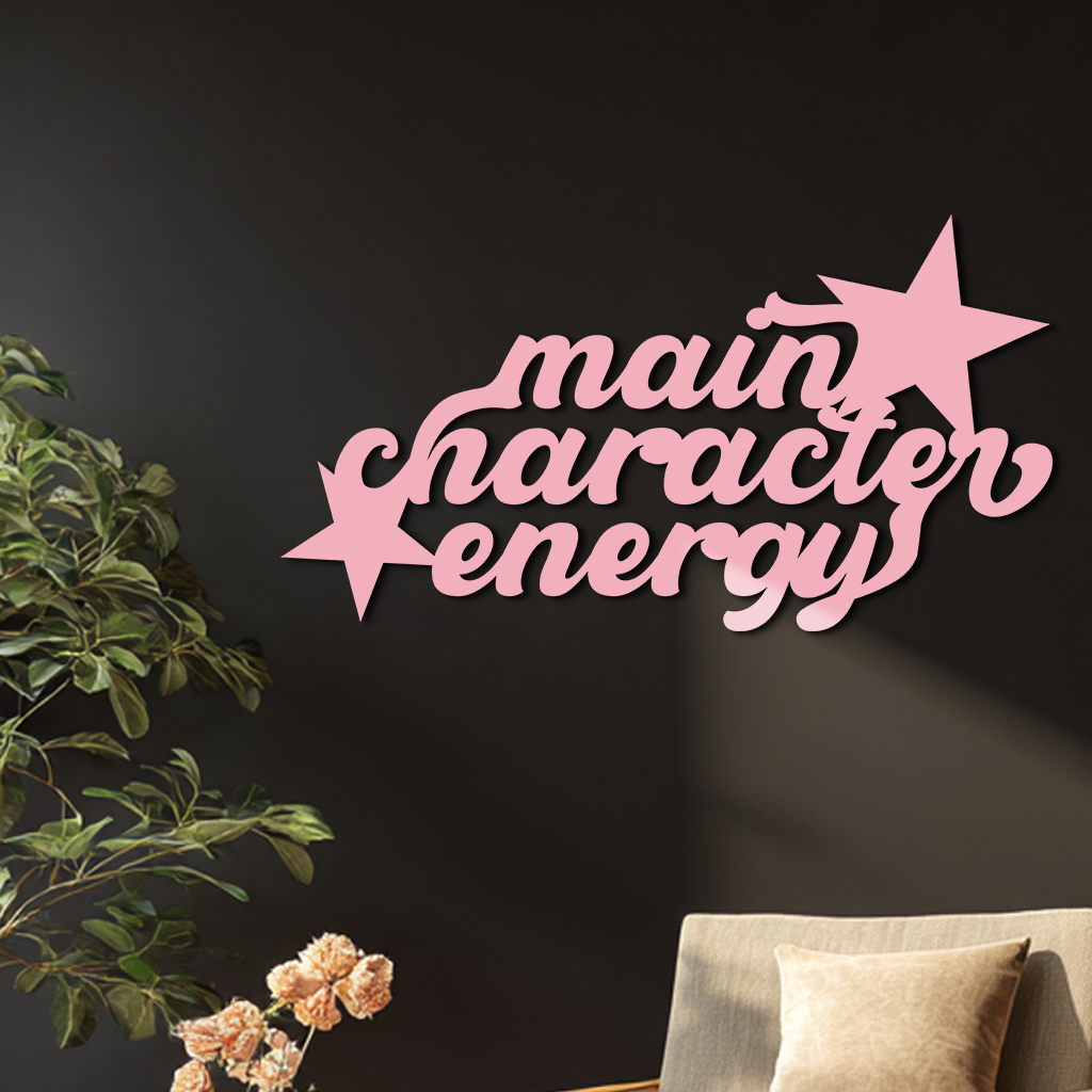 Main Character Energy Metal Wall Art – Bold Motivational Quote Sign - KAFGP098 - Tampa Home & Garden Store