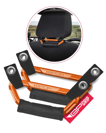 GP Back Grip PRO rear headrest handles orange aluminum with black straps GPCA gear on Tampa Home & Garden Store