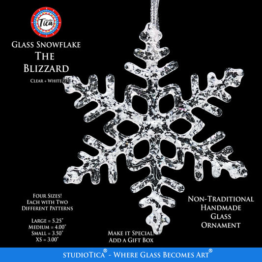 Handmade Glass Snowflake - The Blizzard - by studioTica - Tampa Home & Garden Store