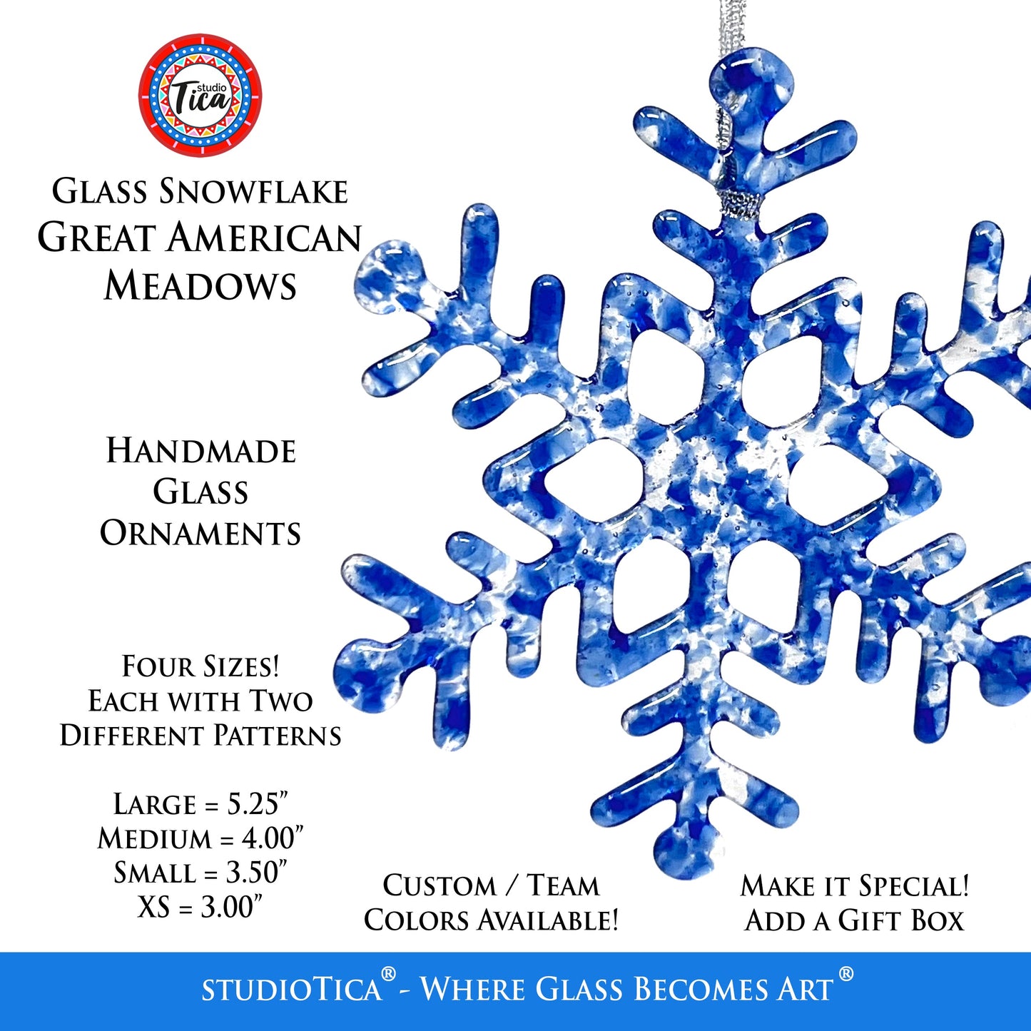 Copo de nieve de cristal hecho a mano - American Meadows - by studioTica