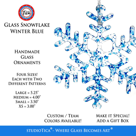 Handmade Glass Snowflake - Winter Blue - by studioTica - Tampa Home & Garden Store