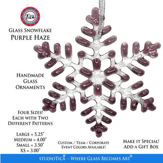 Handmade Glass Snowflake - Purple Haze - by studioTica - Tampa Home & Garden Store