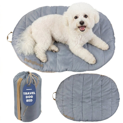 Rubyloo Travel Dog Bed - foldable gray pillow bed with carry bag on Tampa Home & Garden Store